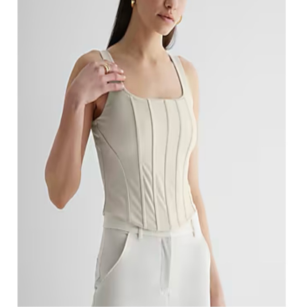 Express Cream Sleeveless Top